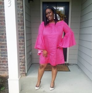 Pink & White Polka Dot Dress